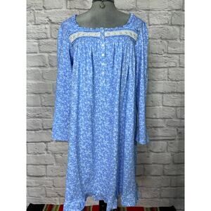 NWOT Eileen West Mid Length Knit Floral Print Nightgown/Chemise